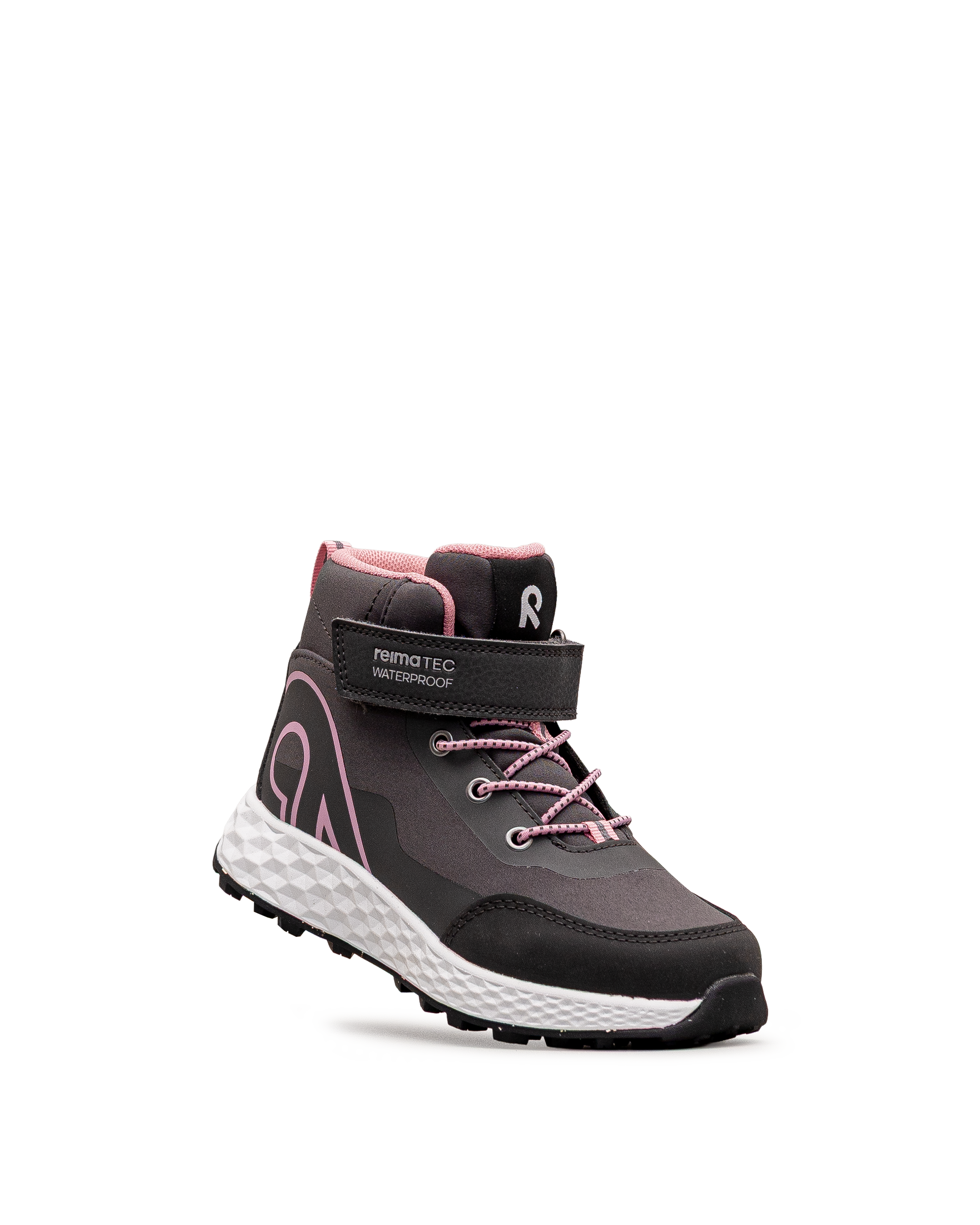 Chaussure Reima Hiipien grise et rose pour enfants, vue latérale