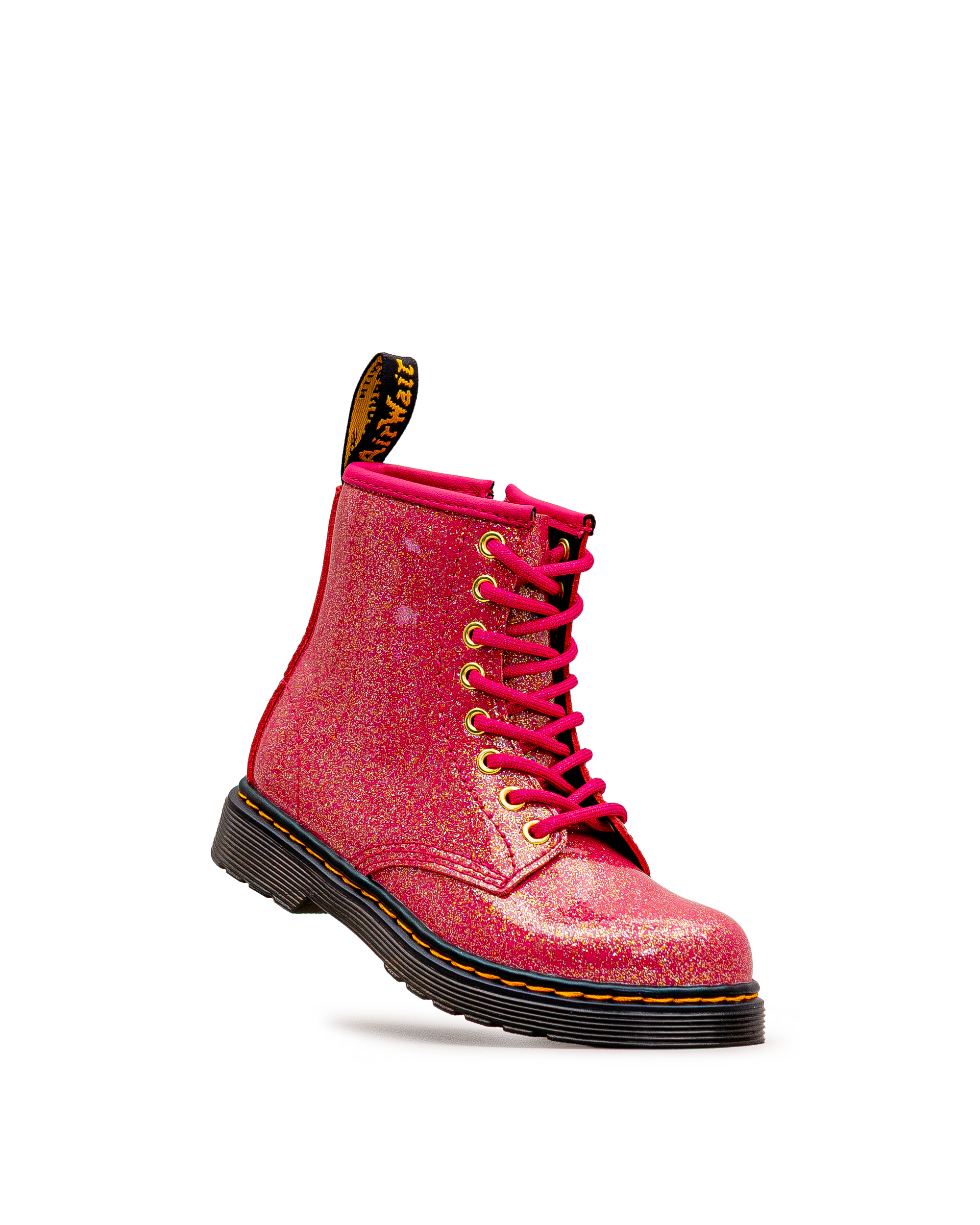 Botte Dr. Martens 1460 Glitter fuchsia pour enfants, vue latérale