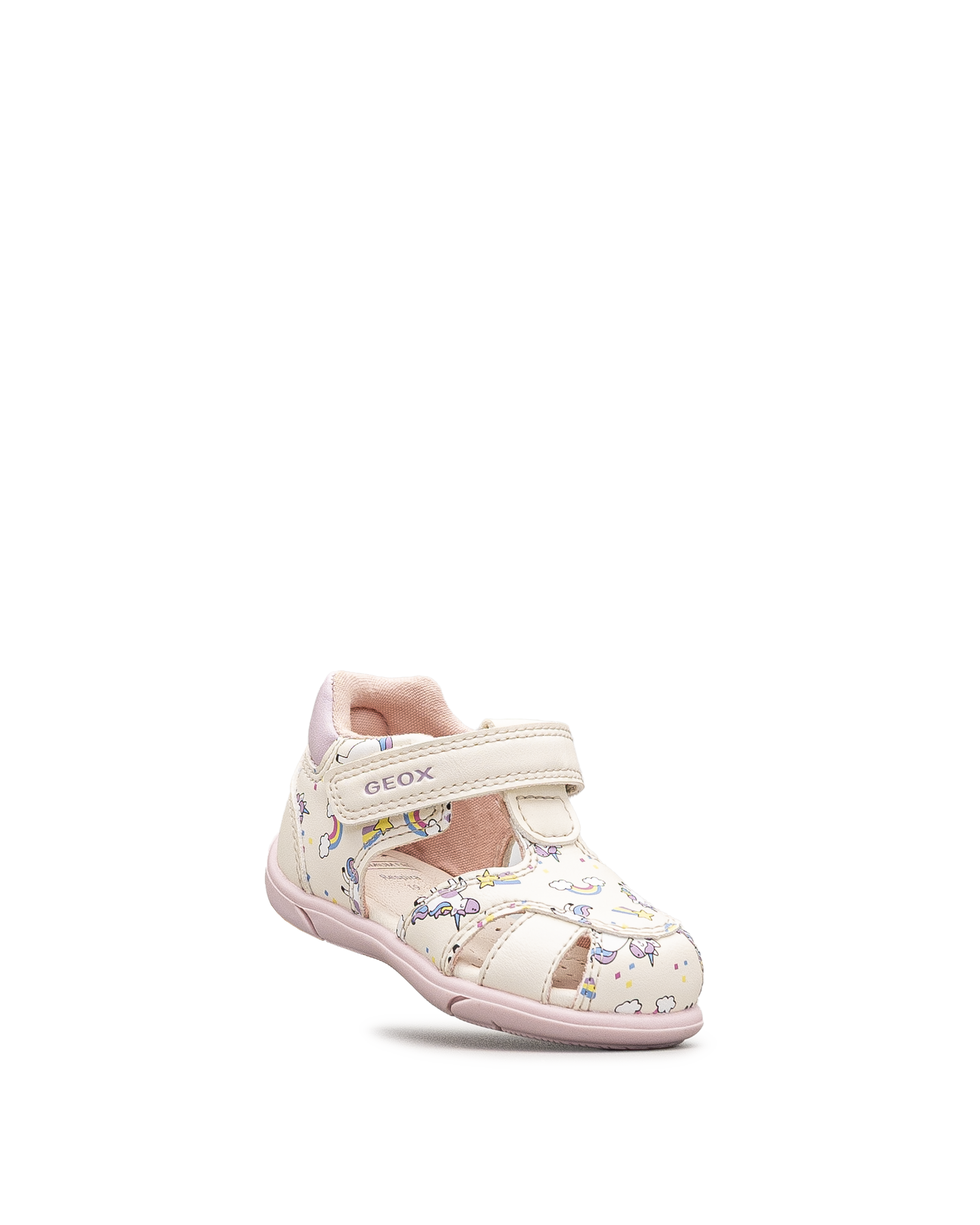 Geox B Zapito Girl A - Baskets Premiers Pas Bébé Fille Respirantes Et Confortables En Toile Imprimée