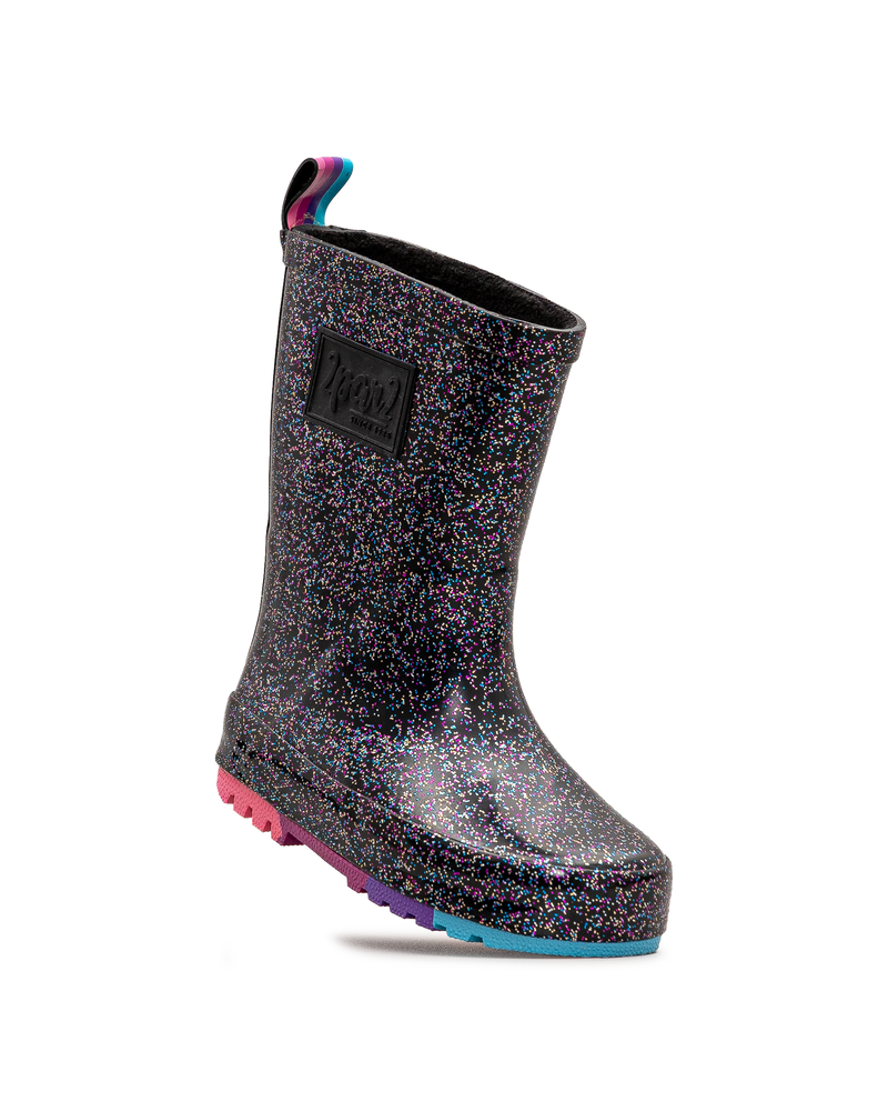 Bottes de pluie noires à paillettes – Style amusant et protection
