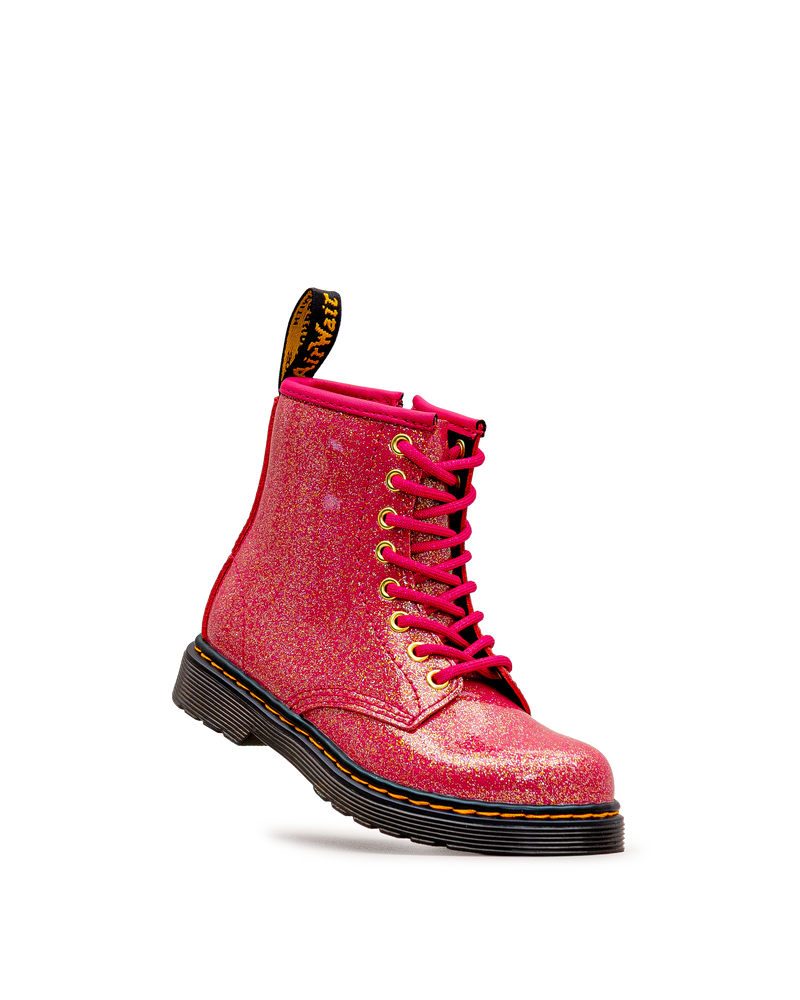 Botte Dr. Martens 1460 Glitter fuchsia pour enfants, vue latérale