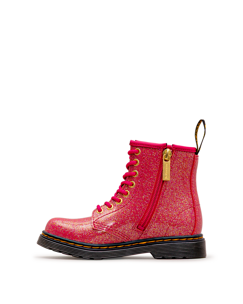 Vue intérieure de la botte Dr. Martens 1460 Glitter fuchsia pour enfants