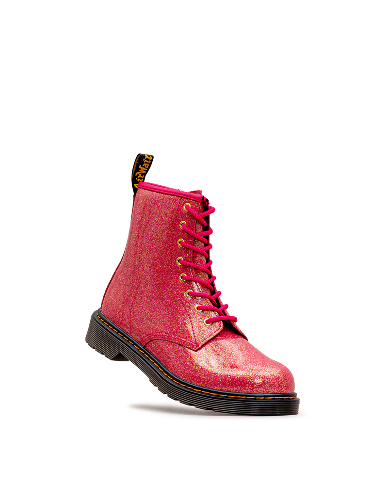 Botte Dr. Martens 1460 Glitter fuchsia pour enfants, vue latérale