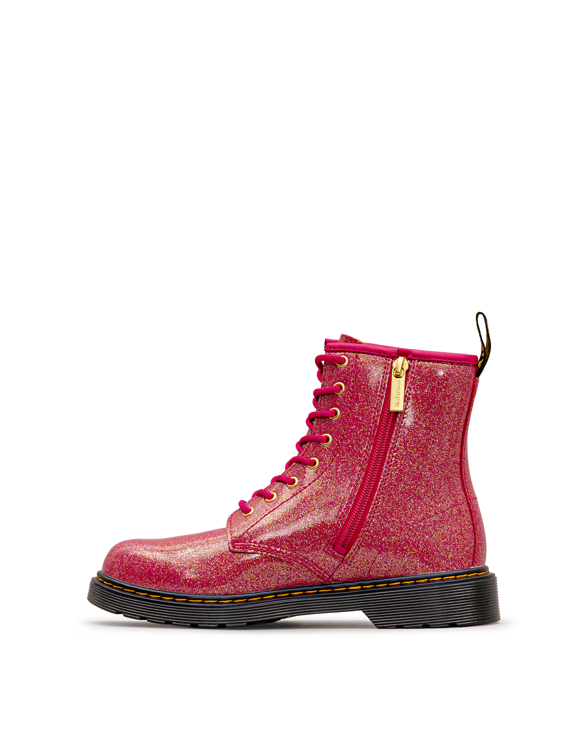 Vue intérieure de la botte Dr. Martens 1460 Glitter fuchsia pour enfants