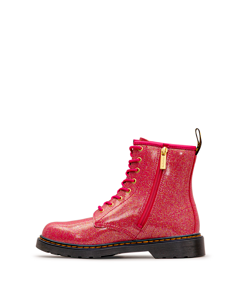 Vue intérieure de la botte Dr. Martens 1460 Glitter fuchsia pour enfants