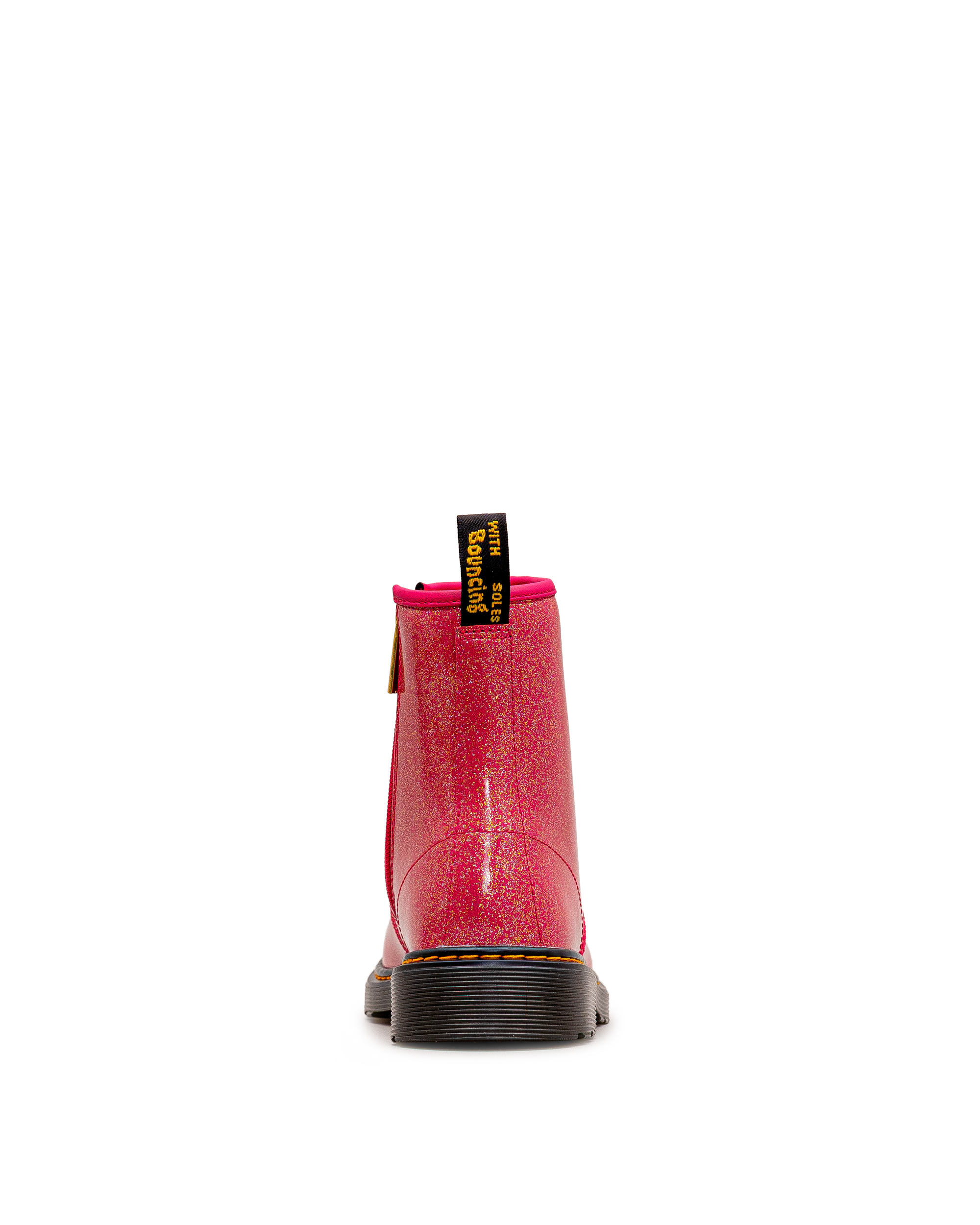 Vue arrière de la botte Dr. Martens 1460 Glitter fuchsia
