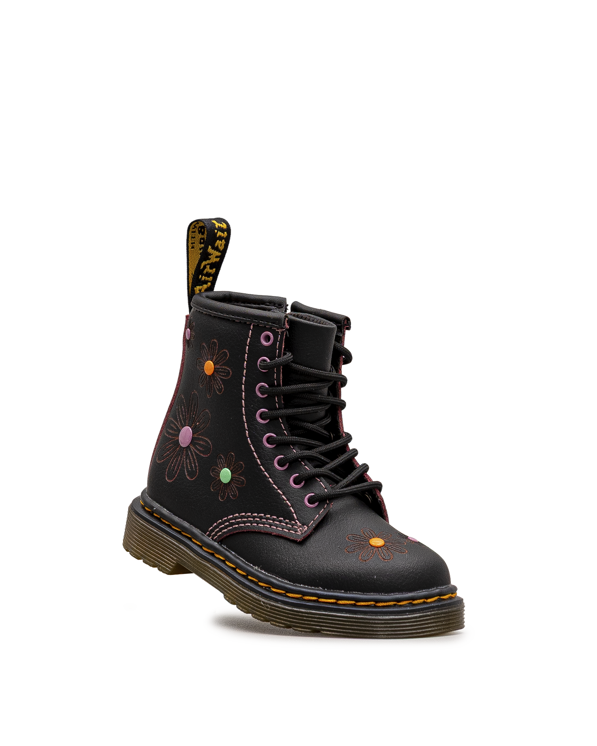 1460 kids floral td - Noir&rose - #41Y-22