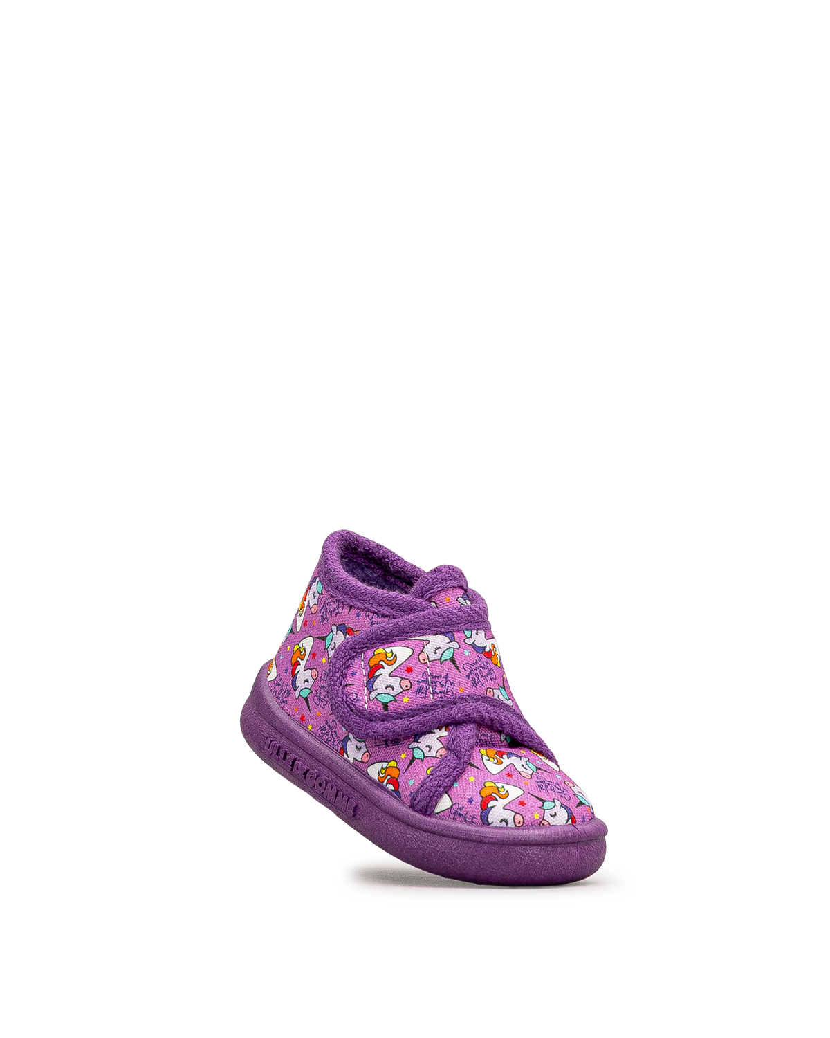 Pantouffle velcro  - Mauve/rose - #45P-123