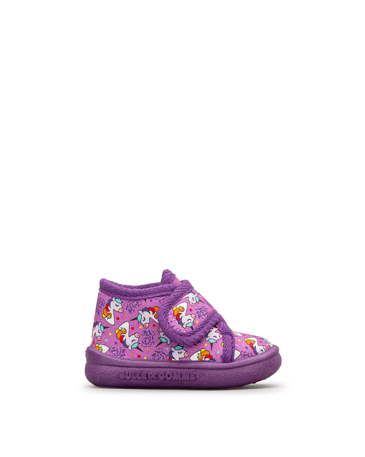 Pantouffle velcro  - Mauve/rose - #45P-123