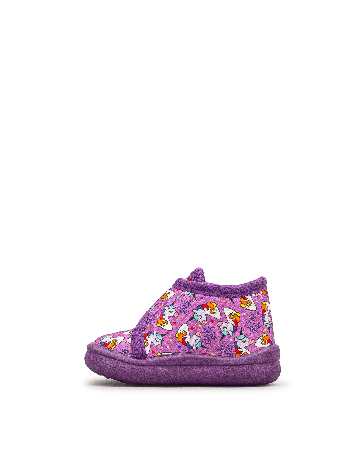 Pantouffle velcro  - Mauve/rose - #45P-123