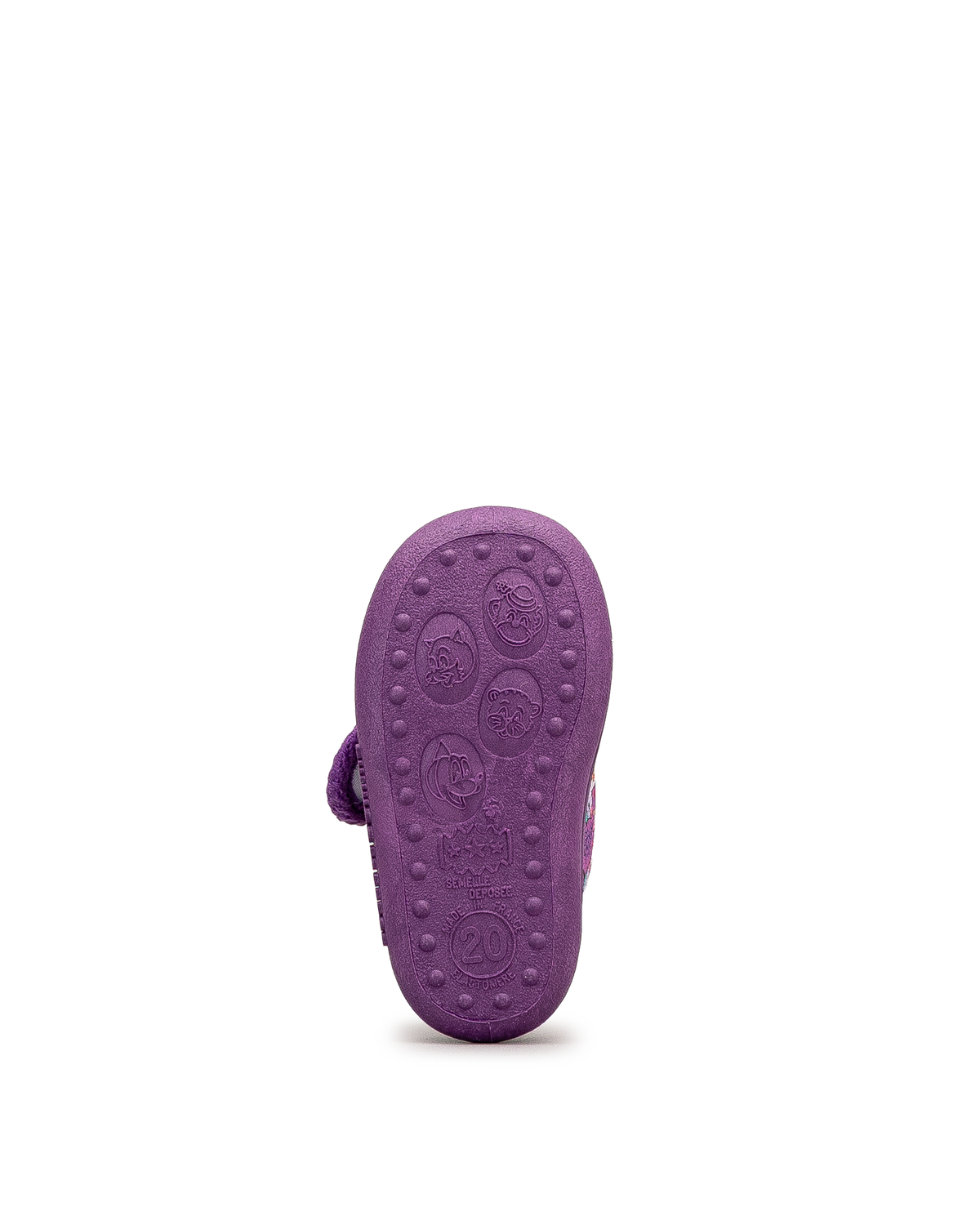 Pantouffle velcro  - Mauve/rose - #45P-123