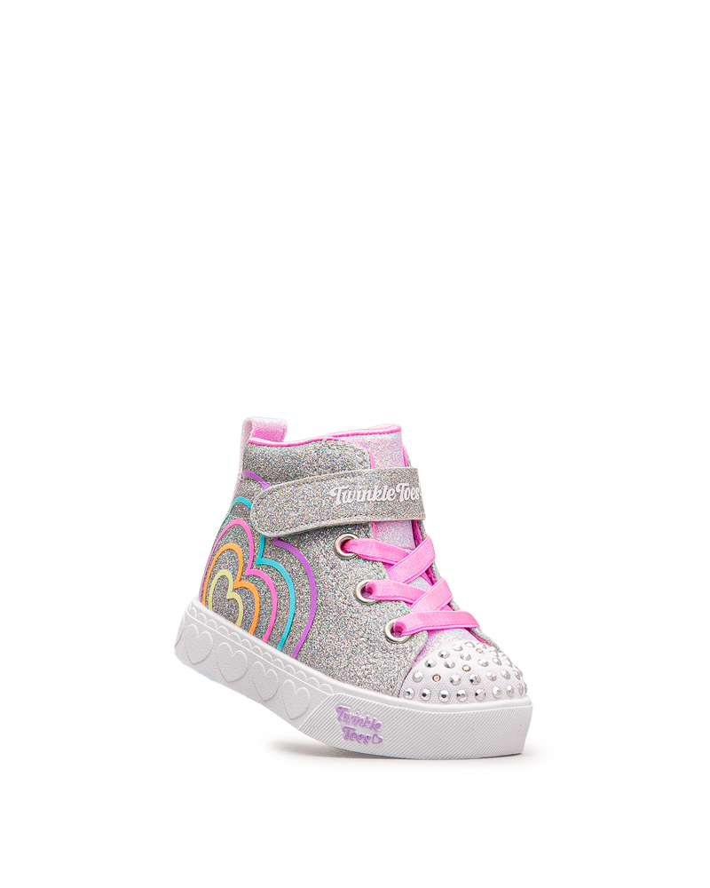 Chaussure Skechers Heart Steps argent et rose pour tout-petits, vue latérale