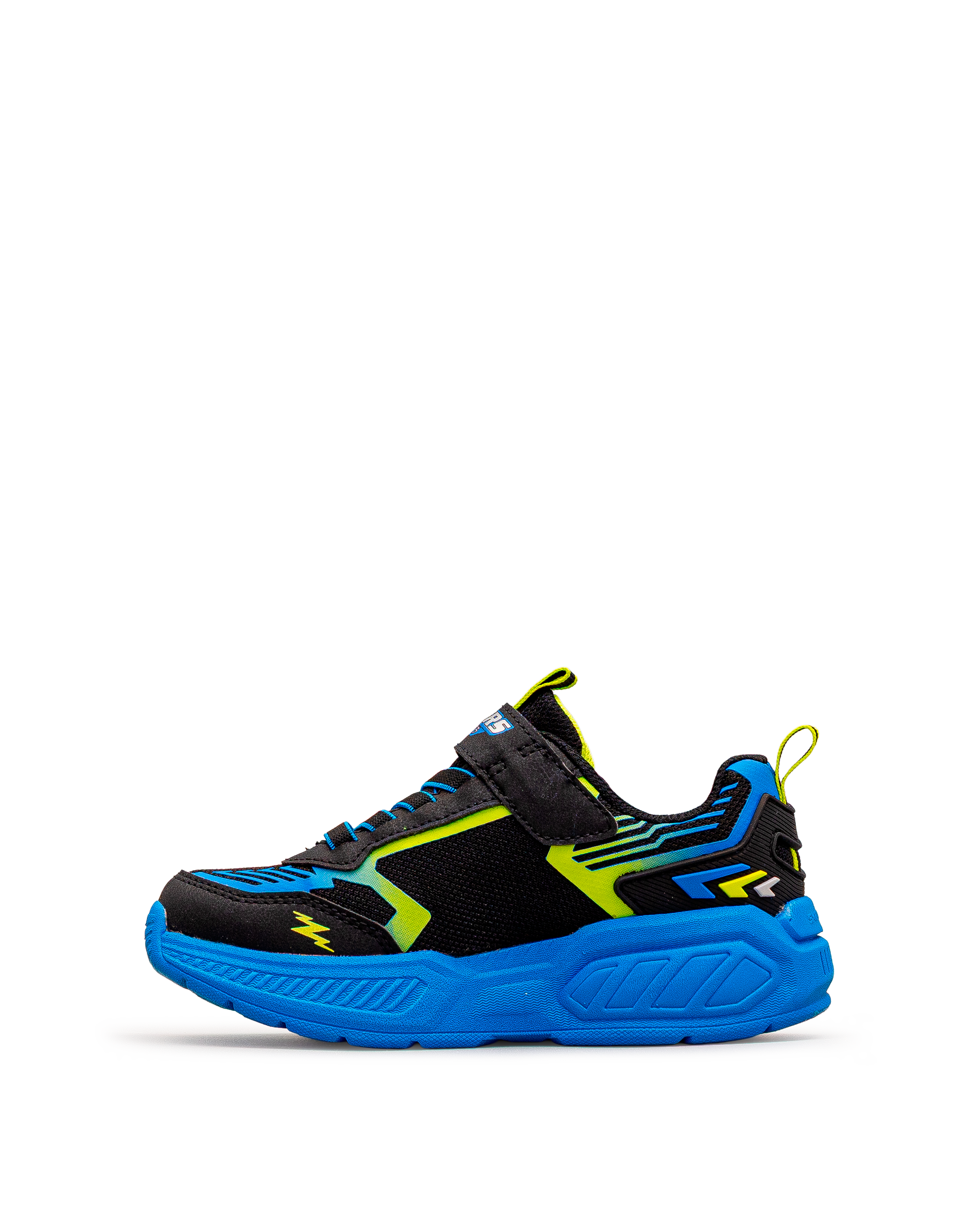 Chaussure Skechers Light Storm 3 noire et bleue pour enfants, vue latérale intérieure