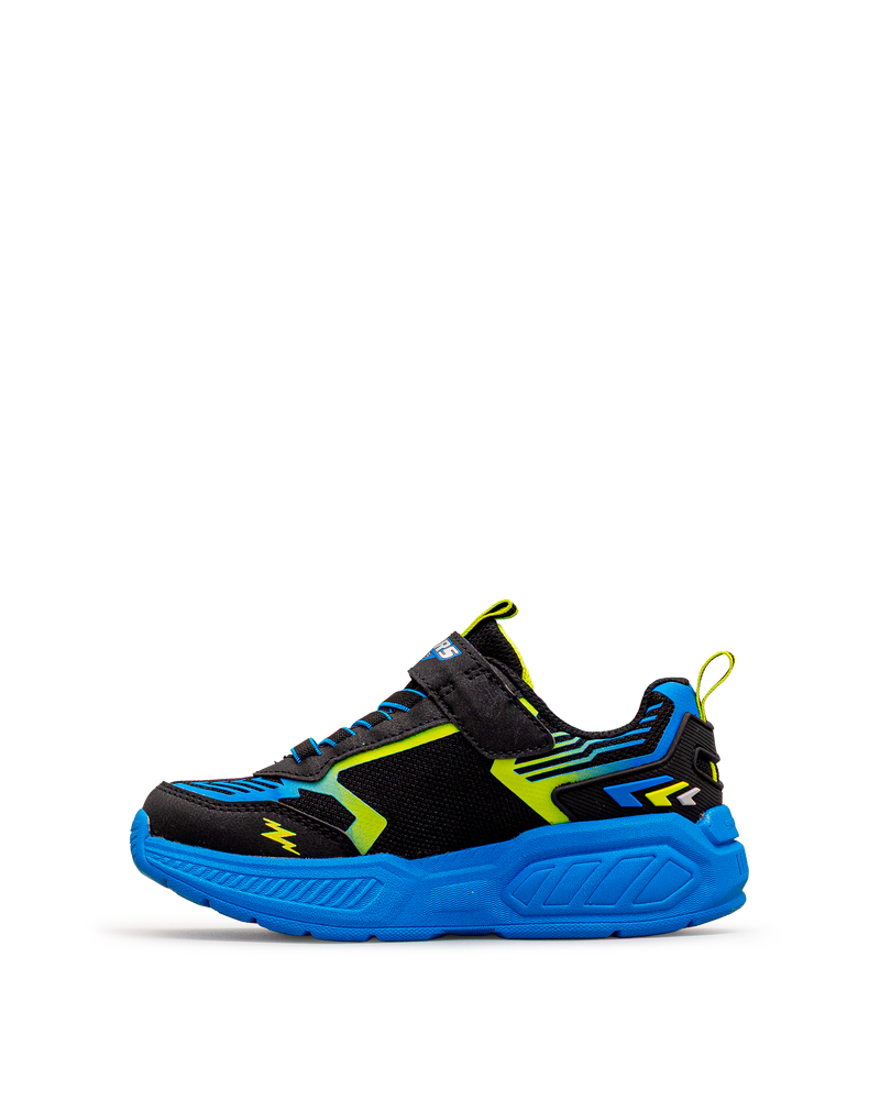 Chaussure Skechers Light Storm 3 noire et bleue pour enfants, vue latérale intérieure