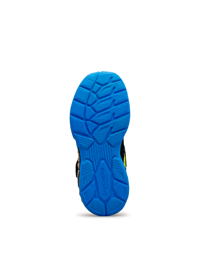 Vue de la semelle des chaussures Skechers Light Storm 3, noir et bleu