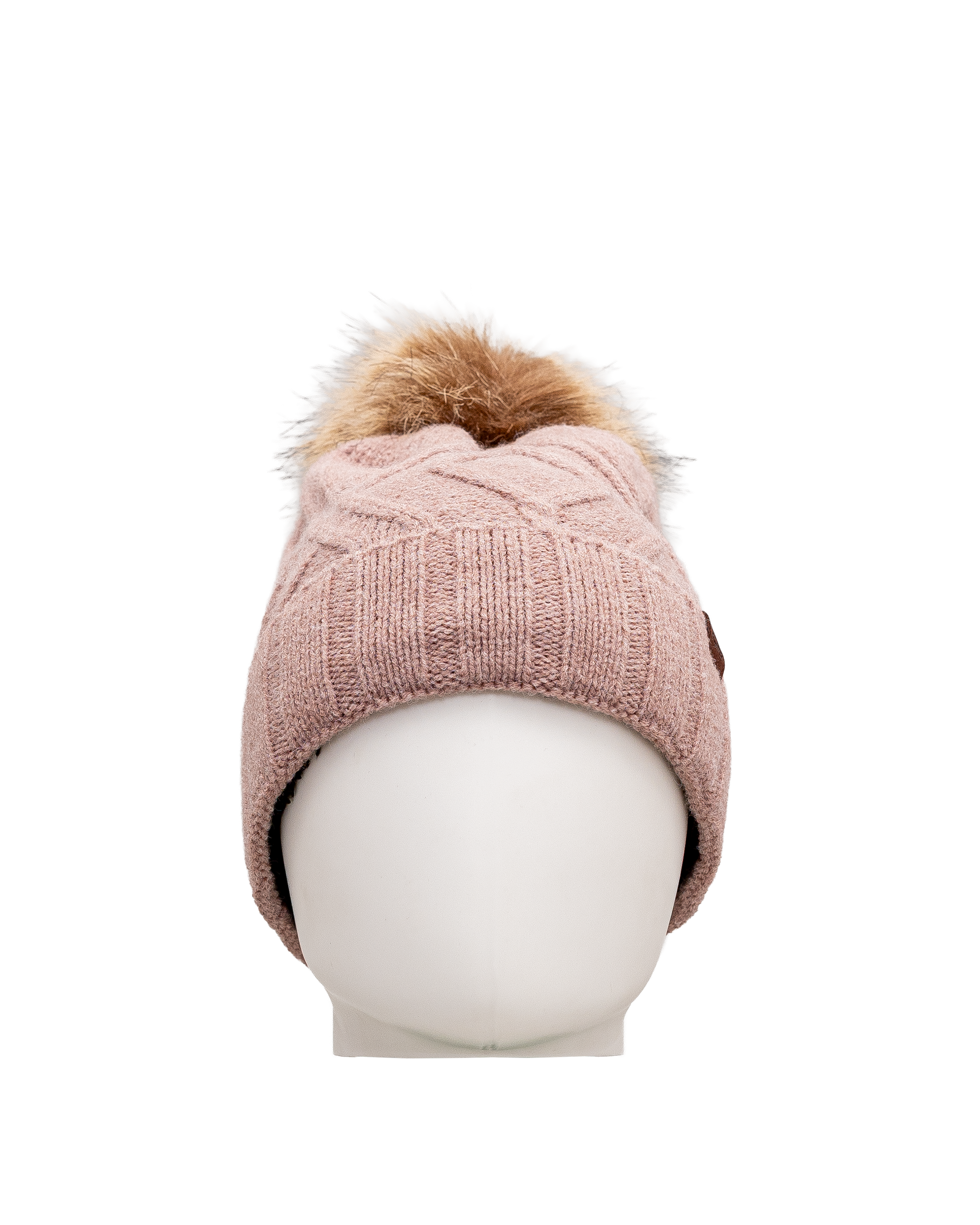 Cable beanie jr 6 14y  - Rose - #97D-10