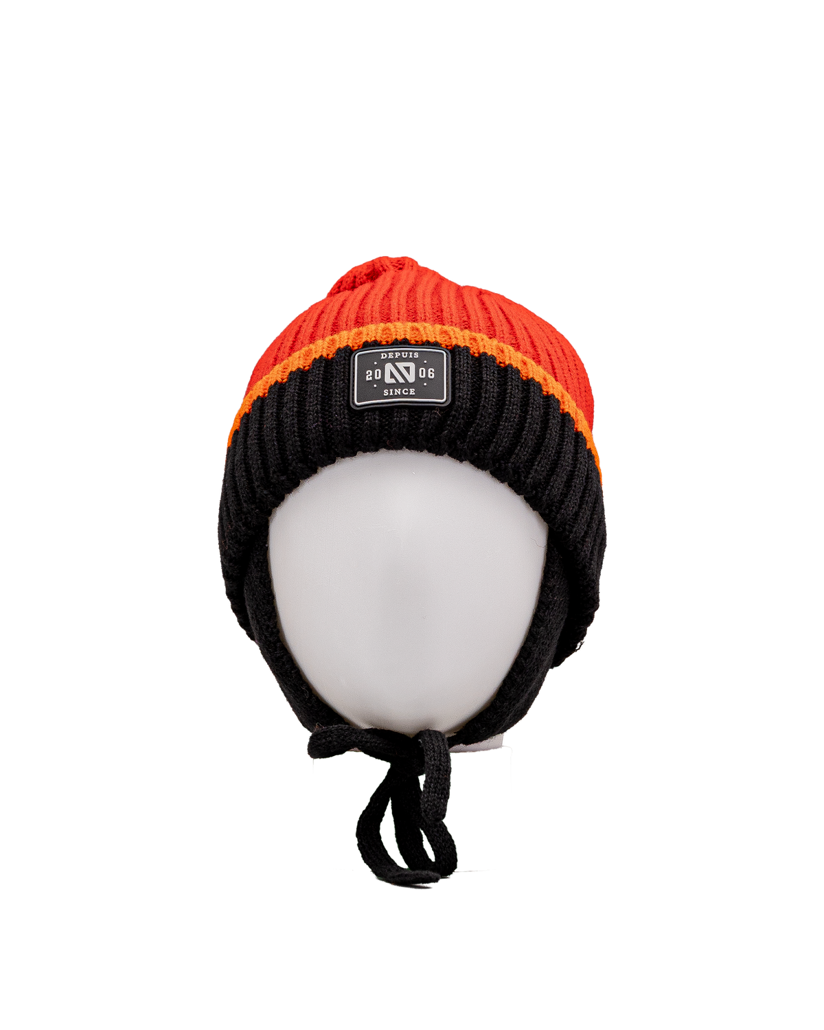 Tuque en tricot 2 14y - Rouge&noir - #97D-149