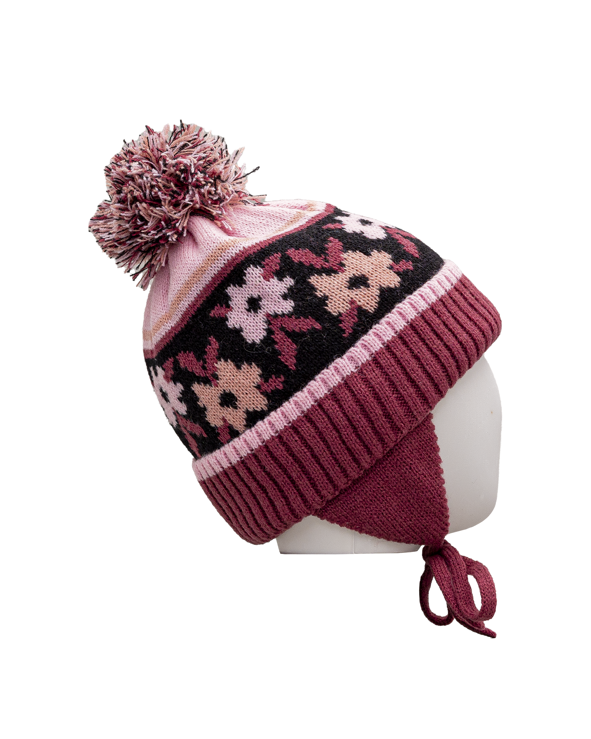 Tuque tricot pompom 2 6y  - Fleur - #97D-150