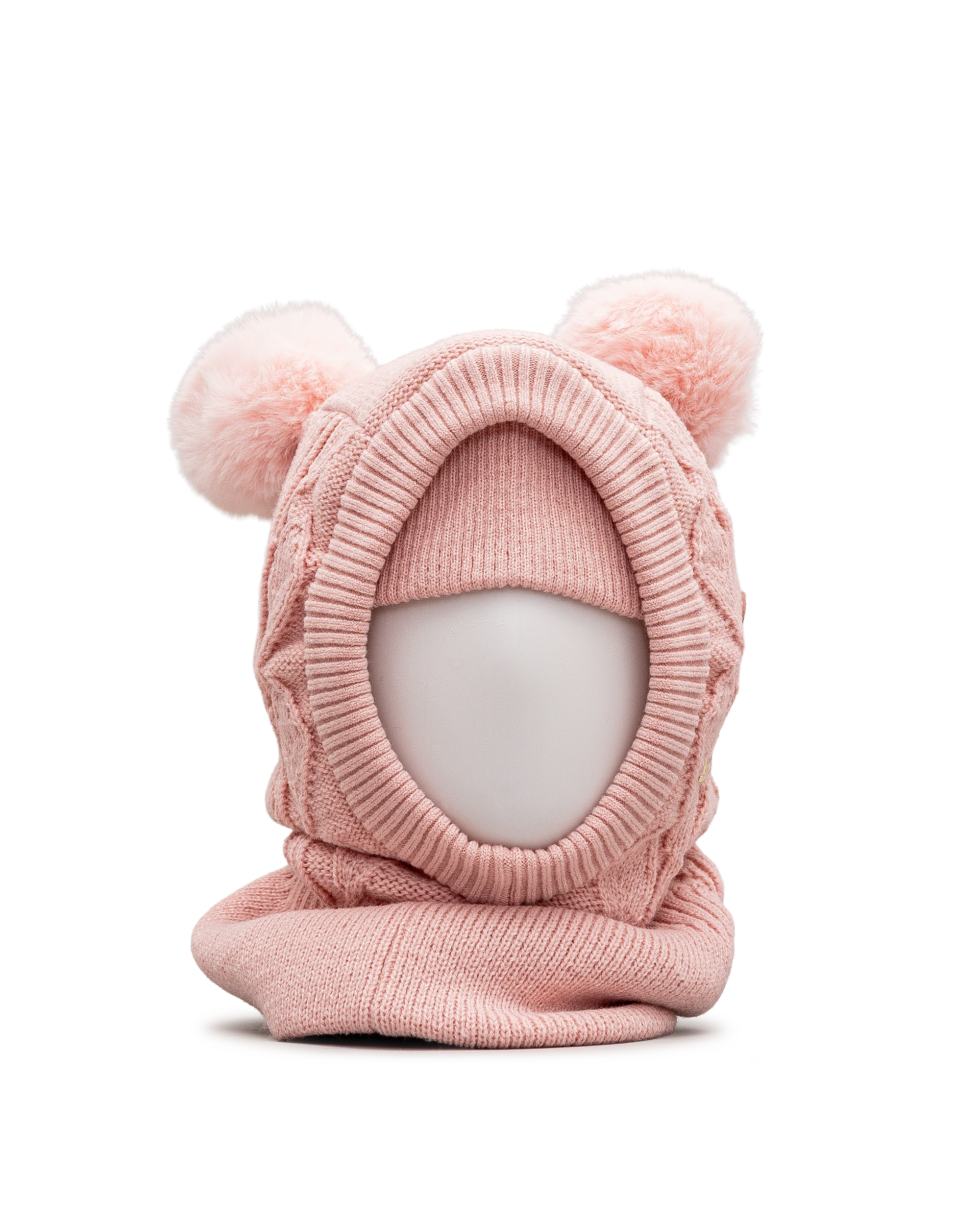 Cagoule 2 pompons - Rose - #97P-539