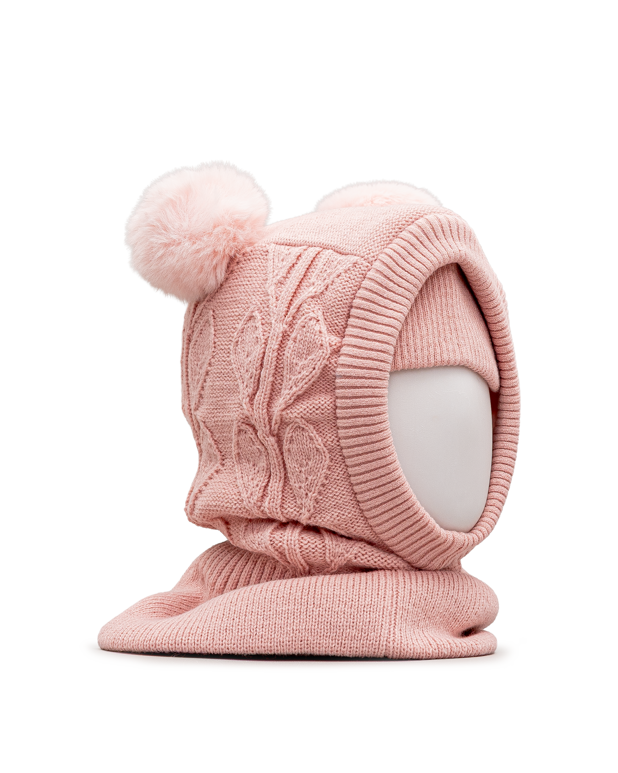 Cagoule 2 pompons - Rose - #97P-539