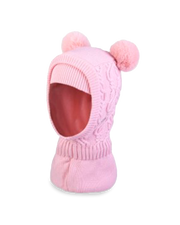 Cagoule 2 pompons - Rose - #97P-567